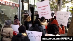 Armenia - A protest against domestic violence in Yerevan, 25Nov2017.