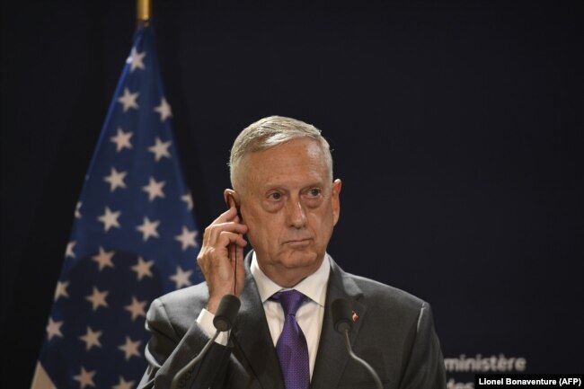 U.S. Defense Secretary Jim Mattis (file photo)