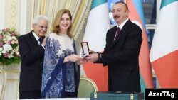 S.Mattarella, L.Mattarella və İ.Əliyev
