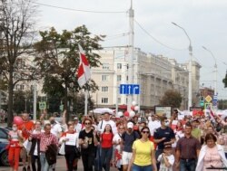 Марш адзінства на вуліцы Першамайскай