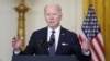 U.S. President Joe Biden speaks to the nation about the situation in Ukraine from the White House on February 15.