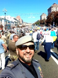 Андрій (Riffmaster) Антоненко на Марші захисників до 28-ї річниці Незалежності, 24 серпня 2019 року