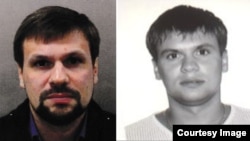 «Руслан Боширов» (слева), который, как предполагается, является сотрудником разведки Анатолием Чепигой (справа). Фото из открытых источников.