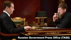 Премьер-министр Дмитрий Медведев и глава Чечни Рамзан Кадыров