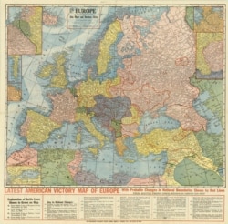 Карта, составленная по заказу президента США Вудро Вильсона в 1918 году
