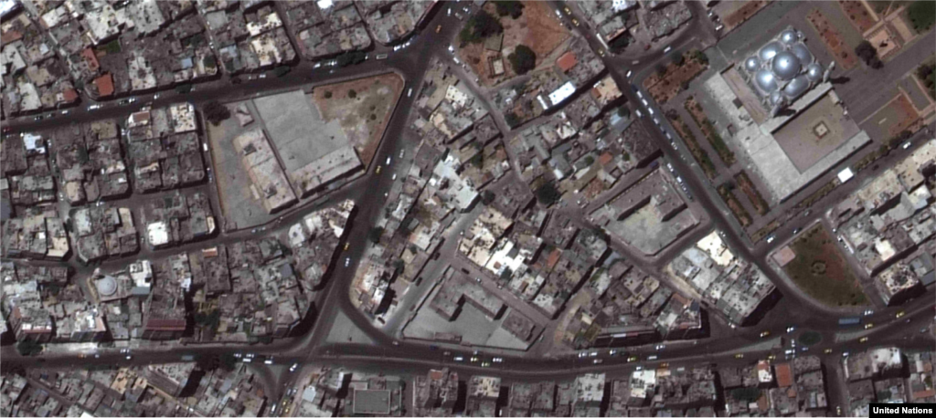 Al-Hamidiyah&nbsp;neighborhood, Homs 2010-2014 The area around the Khalid ibn Al-Walid mosque (pictured top right) has been the target of numerous attacks since the Syrian conflict began. &nbsp; 