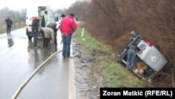 The driver of the car, a Volkswagen Polo, died in the accident.