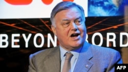 Владимир Якунин, глава компании "Российские железные дороги", участвуют в дебатах на телеканале CNN. Санкт-Петербуррг, 20 июня 2013 года. Иллюстративное фото.