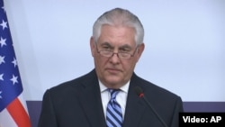 Rex Tillerson gjatë konferencës së sotme për gazetarë në Seul të Koresë Jugore