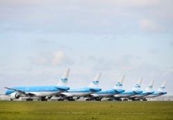 Авіяпарк галяндзкага перавозчыка KLM. Палёты спыненыя праз пандэмію