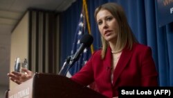 Ksenia Sobchak la Clubul național de presă de la Washington, 6 februarie 2018.