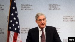 FBI Director Robert S. Mueller speaking about terrorism at a conference in February