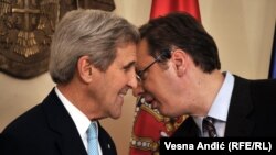 John Kerry dhe Aleksanda Vuçiq, Beograd 2015