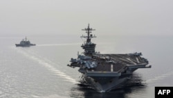 Военные корабли США в Персидском заливе, апрель 2015 года. 