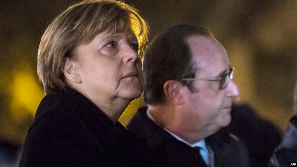 Angela Merkel və Francois Hollande 