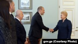 Даля Грибаускайте и Мамука Бахтадзе во время встречи в президентском дворце, Вильнюс, 21 января 2019 г.