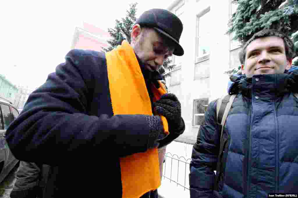 Московская акция поддержки "Евромайдана". Посольство Украины