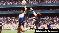 Maradona's "Hand of God" goal against England at the 1986 World Cup in Mexico is one of the most famous goals in soccer history.