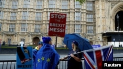 Протесты у здания парламента в Лондоне