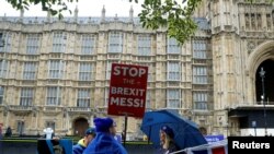 Protest anti-Brexit în fața Parlamentului britanic