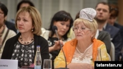 Встреча Альянса татар Европы в Брно, Чехия, ранее в этом месяце. Группа «зарегистрирована в Брюсселе, но финансируется из [России]», говорит литовский активист Адас Якубаускас