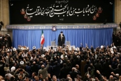 "Slap in the face": Supreme Leader Ayatollah Ali Khamenei delivers a speech in Tehran on January 8.