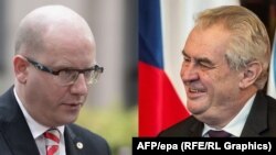 A composite photo of Czech Prime Minister Bohuslav Sobotka (left) and Czech President Milos Zeman
