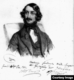Генрих Вильгельм Эрнст. Литография Йозефа Крихубера. 1842