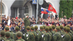 Парад в оккупированном Луганске в 2019 году