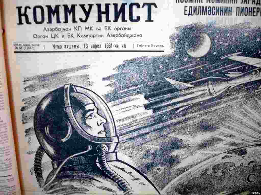 Azerbaijan – Local newspapers about Yuri Gagarin's flight into space, 1961