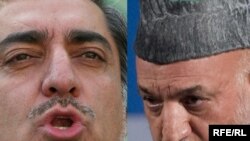 Afghan President Hamid Karzai (right) and his runoff challenger, former Foreign Minister Abdullah Abdullah