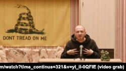 Popular rapper Oxxxymiron takes part in Get Jailed For A Text, an event he organized in support of Russians sentenced to prison in the wake of protests that swept the capital this summer.