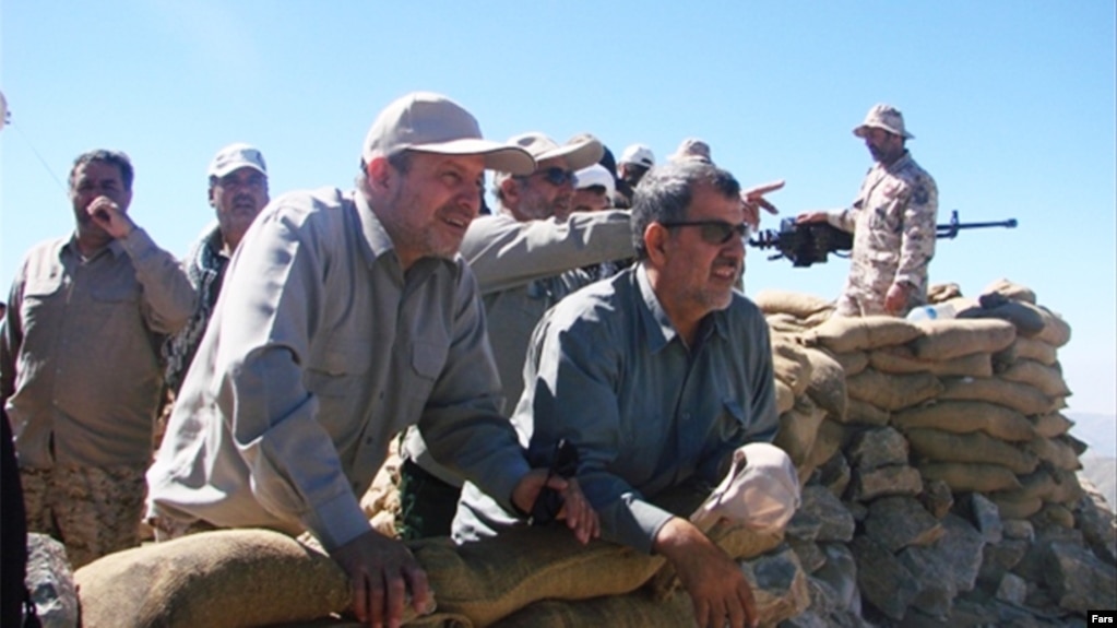 IRGC commanders Mohammad Pakpour and Mohammad Taghi Osanlou (left to right) in an operation in northwestern Iran.