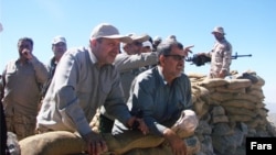 IRGC commanders Mohammad Pakpour and Mohammad Taghi Osanlou (left to right) in an operation in northwestern Iran.