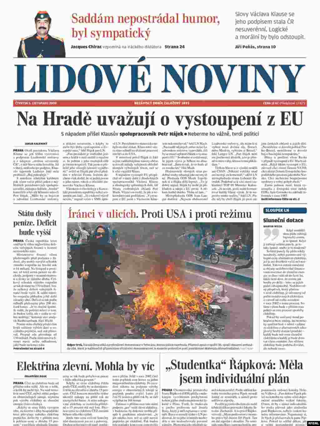 روزنامه لیدووه نوینی، چاپ جمهوری چک