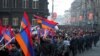 Armenia -- Opposition supporters march through central Yerevan to mark International Human Rights Day, 10Dec2010.