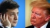 A combo photo of Ukrainian President Volodymyr Zelenskiy (left) and U.S. President Donald Trump