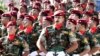 Iraqi military soldiers parade during a ceremony marking victories over Islamic state group in central Baghdad, Iraq, 14 July 2016