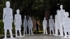 Georgia -- Public - art installation " The invisible in plain sight " about human trafficking. Tbilisi, 30Jul2018