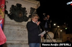 Vladimir Gajić na opozicionom protestu, 6. oktobar 2017.