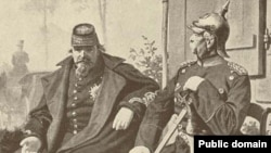 Печальный конец Второй империи: Наполеон III (слева) после сдачи в плен беседует с победоносным прусским канцлером Отто фон Бисмарком