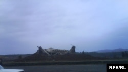 Remnants of the Kutaisi memorial after the explosion