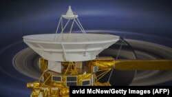 Модель космического корабля Cassini в Лаборатории реактивного движения в Пасадене, Калифорния, США. 13 сентября 2017 года.