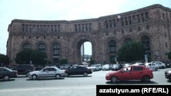 Armenia -- The Ministry of Transport and Communications building in Yerevan's Republic Square, 7Oct2016