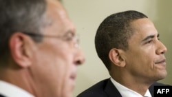 U.S. President Barack Obama meets with Russian Foreign Minister Sergei Lavrov (left) in Washington on May 7.