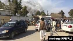 Pamje nga qyteti Lashkar Gah në provincën Helmand pas sulmit vetëvrasës me makinë-bombë