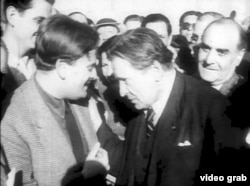 George Enescu cu Yehudi Menuhin la București, 1945