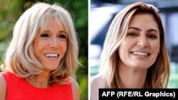 میشله بولسانارو (راست) و بریژیت مکرون