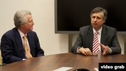 Jan Fischer la sediul Europei Libere din Praga