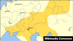 "Qızıl Orda" dövlətinin (1224 - 1483) tarixi xəritəsi.